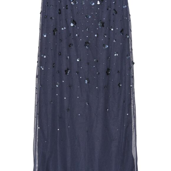 Adrianna Papell Navy Beaded Off Shoulder Formal Maxi Dress Size 14 - Picture 5 of 13